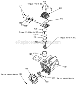 Page B Diagram and Parts List for C6110 Type 0 Porter Cable Compressor